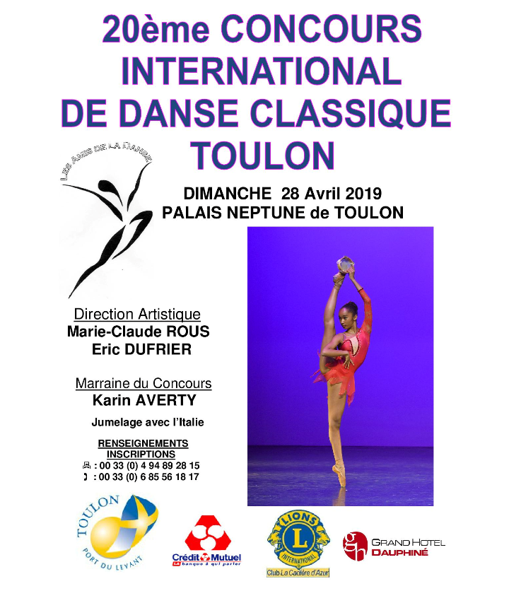 Dimanche 28 avril 2019 – Concours International de Danse Classique