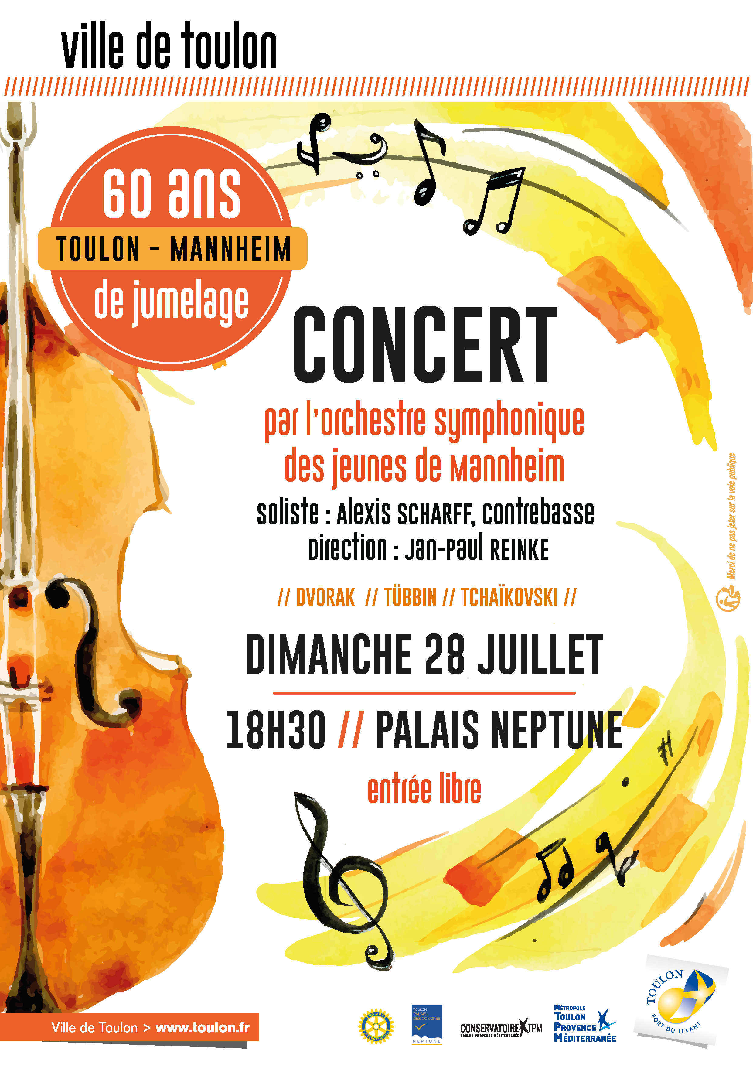 Concert du Jugend Sinfonie Orchester Mannheim -60e anniversaire du jumelage Toulon et Mannheim